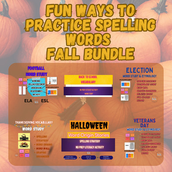 Preview of Fun Ways to Practice Spelling Words| Fall Bundle| Halloween Bundle