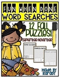 Fun-When-Done Word Searches {Fall Puzzles}