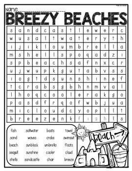 Fun When Done Word Searches Summer Puzzles By Raradt Tpt