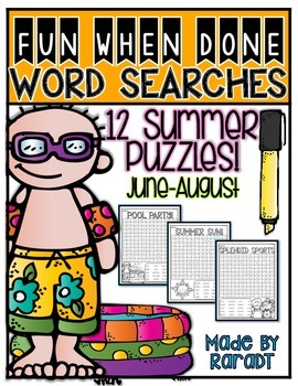 Preview of Fun-When-Done Word Searches {Summer Puzzles}