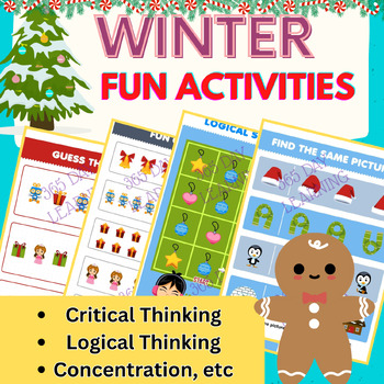 Preview of Fun Winter Activities / 100 Pages/ Spot the differences, Shadow matching etc