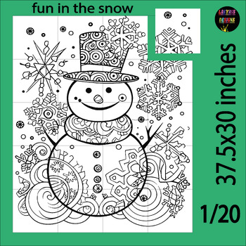 Preview of Fun Winter Activity| Snowman Collaborative Classroom Door Decoration Poster