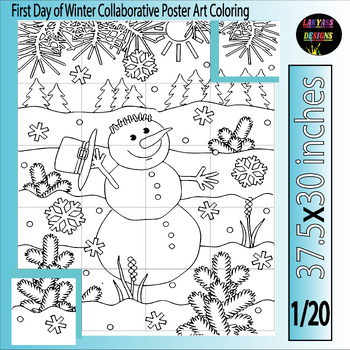 Preview of Fun Winter Activity| Snowman Collaborative Classroom Door Decoration Poster