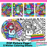 Fun Winter Coloring Pages BUNDLE Winter Holiday Pop Art Co