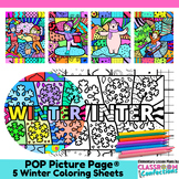 Winter Coloring Pages BUNDLE January Morning Work Pop Art 