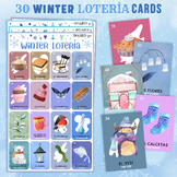 Fun Winter Loteria Mexican-Style Bilingual Bingo Cards in 