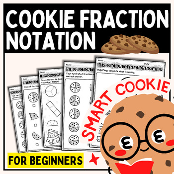 Preview of Fun Winter Math Activities | First Grade Fractions | Worksheets with Cookies