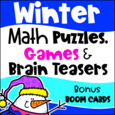 Fun Winter Math Activities: Worksheets, Games, Brain Teasers & Bonus Boom Cards