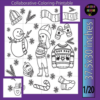 Fun Winter clothes Activity| Collaborative Classroom Door Decoration Poster