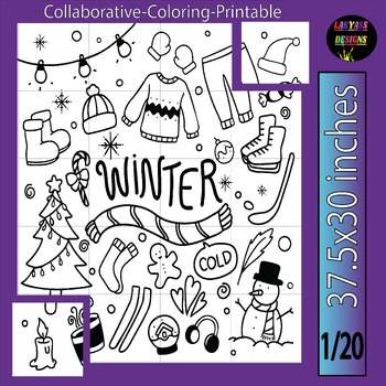 Fun Winter clothes Activity| Collaborative Classroom Door Decoration Poster