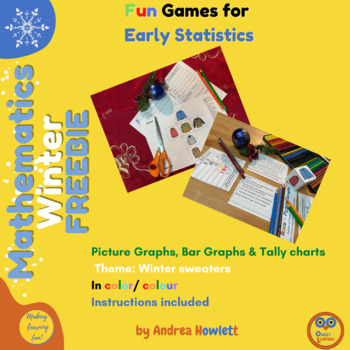 Preview of Fun Winter theme Math Game - Statistics