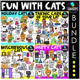 Fun With Cats Clip Art Bundle {Educlips Clipart}