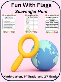 Preview of Fun With Flags A Scavenger Hunt for Kindergarten, 1st, and 2nd Graders