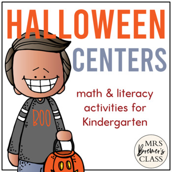 Preview of Kindergarten Halloween Centers | Math and Literacy Center Activities