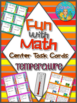 Preview of Fun With Math Center Task Cards Temperature Common Core Inspired