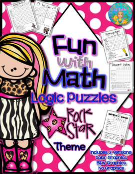 Preview of Fun With Math Rock Star Theme Logic Puzzles
