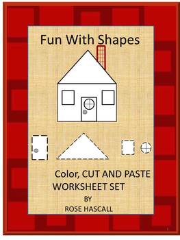 Preview of Sorting by Shape Cutting Shapes Coloring Cut and Paste Practice Puzzles Pictures