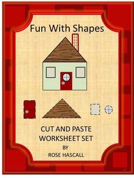 Preview of Shape Matching Cutting and Gluing Practice with Scissors Shapes Pictures Puzzles