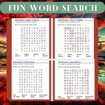 Preview of Fun Word Search Puzzles for Letter Recognition