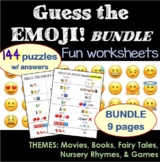Fun Worksheets BUNDLE - Guess the Emojis (144 puzzles)