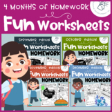 Fun Worksheets - Weekly Homework Bundle (4 months)