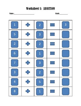 Preview of Fun Worksheets for Grade1