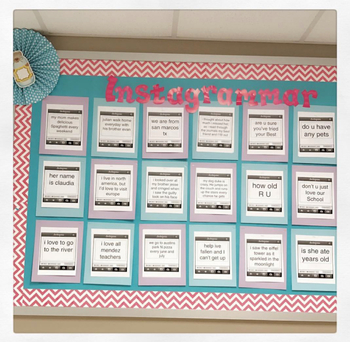 Preview of Fun Writing Bulletin, Instagrammar, Editing game, Writing Process