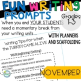 Fun Writing Prompts 2nd Grade with Scaffolding ~ November