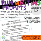 Fun Writing Prompts 2nd Grade with Scaffolding ~ October