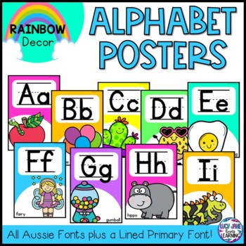 Alphabet Posters with Pictures {Fun and Bright} by Lucy Jane Loves Learning