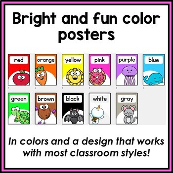 Color Posters Kindergarten {Fun and Bright} by Lucy Jane Loves Learning