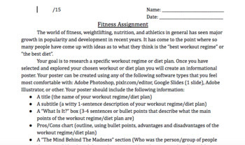 physical education alternative writing assignments