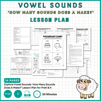 Preview of Explore Vowel Sounds: 'How Many Sounds Does A Make?' Lesson Plan for PreK & K