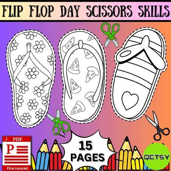 Fun and Educational National Flip Flop Day Scissors Skills Activity Pack