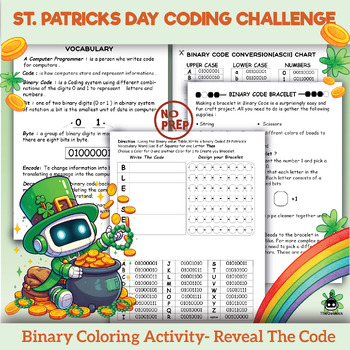 Preview of Fun and Educational St.Patrick's Day Coding Challenge-(No Computer Required!)