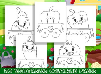 Preview of Fun and Educational Vegetable Coloring Pages for Preschool and Kindergarten