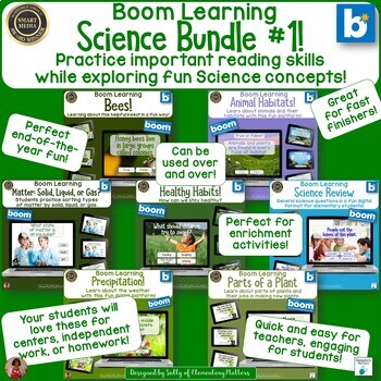 Preview of Fun and Engaging Digital Science Topics Practice and Review Boom Cards Deck#1