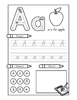 Preview of Fun and Engaging Kindergarten Alphabet Worksheets Workbook