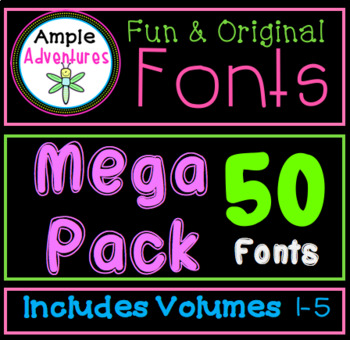 Download Fun and Original Fonts MEGA Pack by Ample Adventures | TpT