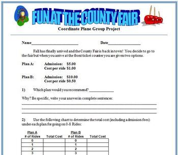 Preview of Fun at the County Fair: Algebra Project - Solve Systems of Equations by Graphing