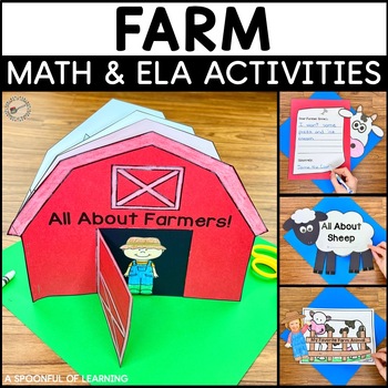 Preview of Farm Animals Unit - Farm Themed Math, Literacy, and Writing Activities