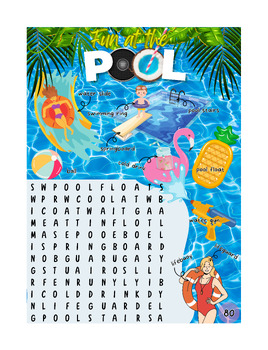 Preview of Fun at the Pool - Word Search Puzzles