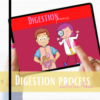 Preview of Digestion process audio guidance lesson for boom cards, fun engaging interactive