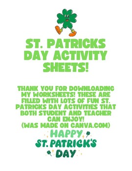 Preview of Fun for Firsties: St. Patrick's Day Edition