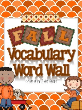 Preview of Fun in Fall Vocabulary Word Wall Picture Cards