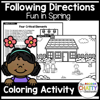 Preview of Fun in Spring Following Directions Coloring Set