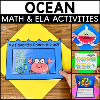 Preview of Ocean Animals Unit - Ocean Themed Math, Literacy, and Writing Activities