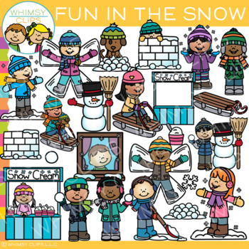 Preview of Winter Kids Fun in the Snow Activities Clip Art