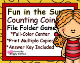 Fun in the Sun Counting Coins File Folder Game