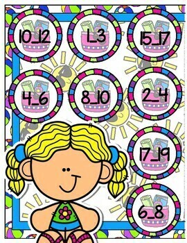 Giggly Games Fun in the Sun Missing Numbers File Folder Game by Giggly ...